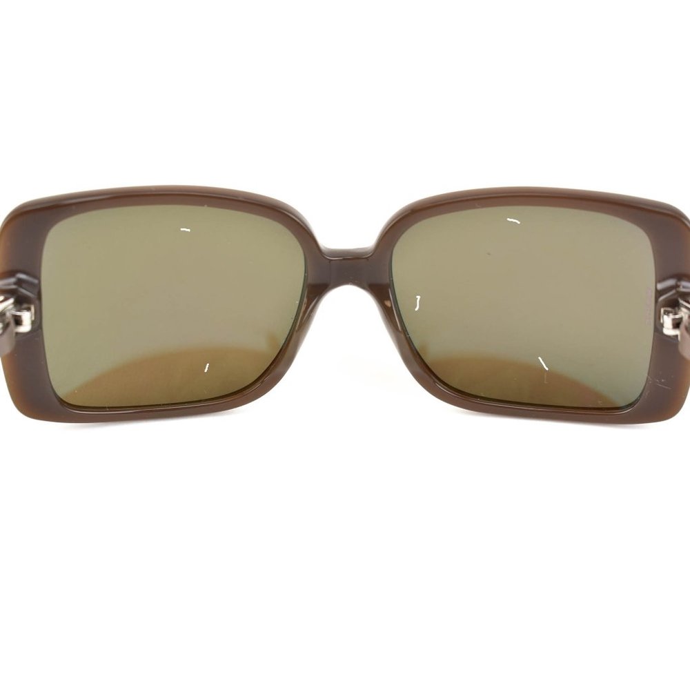 CHANEL "Chain": Taupe Leather CC Sunglasses (kt) - Picture 10 of 10